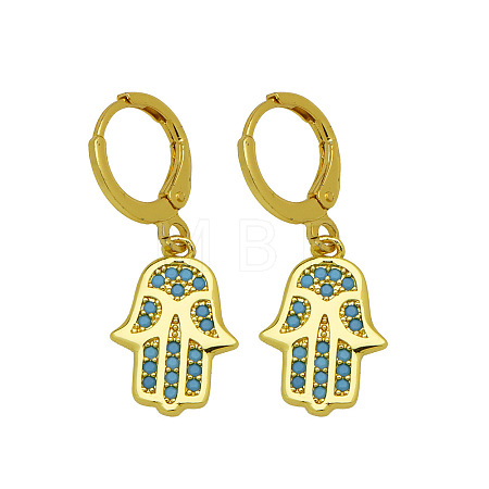 Brass Micro Pave Cubic Zirconia Leverback Dangle Earrings WGD91A9-01-1