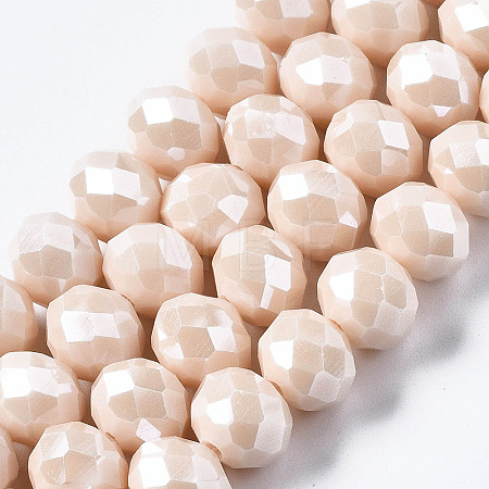 Electroplate Glass Beads Strands EGLA-A034-P8mm-A17-1