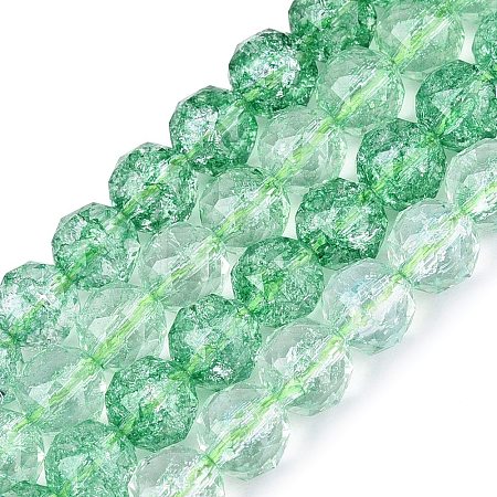 Crackle Transparent Glass Beads Strands GLAA-Q108-02A-05-1