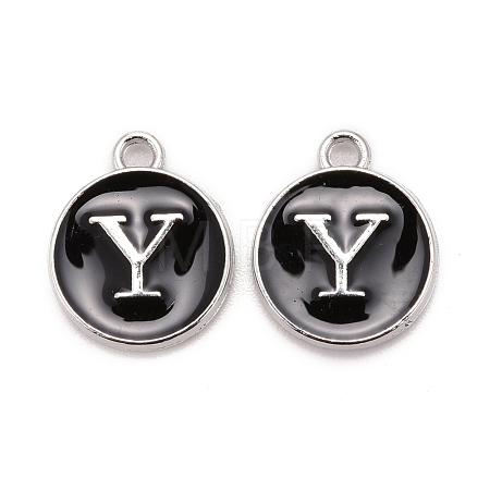 Platinum Plated Alloy Charms X-ENAM-S118-02Y-P-1