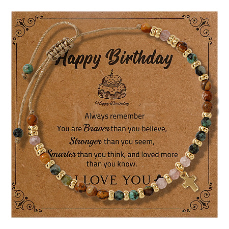 Birthday Brass Cross Charm Bracelets KZ7256-11-1
