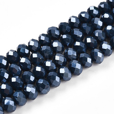 Electroplate Glass Beads Strands EGLA-A044-P6mm-A16-1