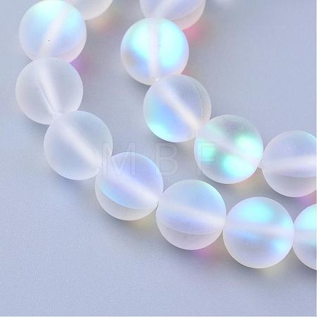 Synthetic Moonstone Beads Strands G-R375-12mm-A13-1