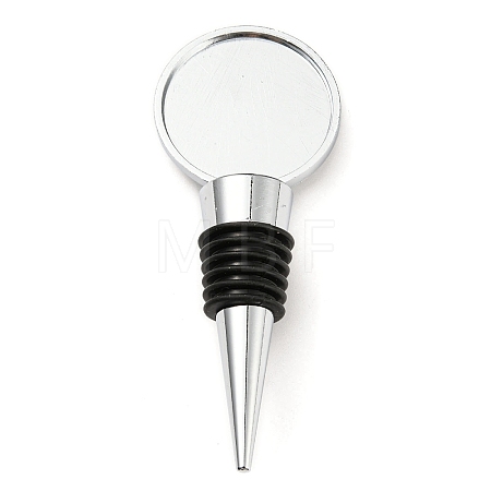 Alloy Wine Bottle Stopper Cabochon Settings AJEW-Z016-02B-P-1