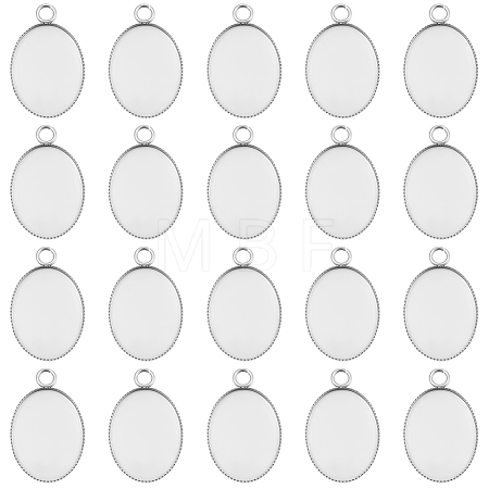 20Pcs 304 Stainless Steel Pendant Cabochon Settings STAS-BBC0010-66-1