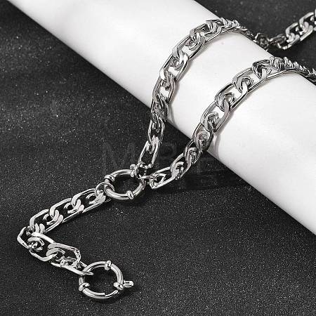 6.5MM 201 Stainless Steel Lumachina Chain Necklaces for Unisex NJEW-K302-07P-1