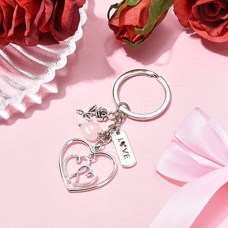 Natural Rose Quartz Keychain KEYC-JKC01081-01-1