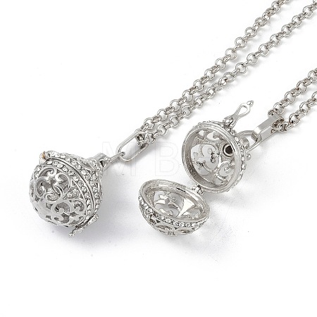 Brass with Rhinestone Pendant Necklaces NJEW-G089-03C-P-1