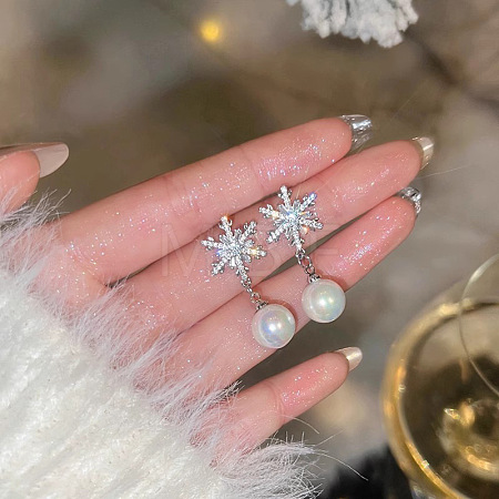 Alloy Plastic Imitation Pearl Stud Earrings WGC0511-39-1