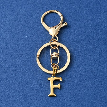 304 Stainless Steel Initial Letter Charm Keychains KEYC-YW00005-06-1