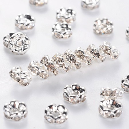 Brass Middle East Rhinestone Spacer Beads RSB032NF-01-1