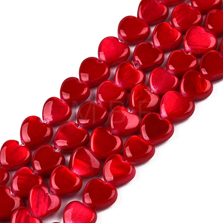 Spray Painted Natural Freshwater Shell Beads Strands SHEL-N026-69A-1
