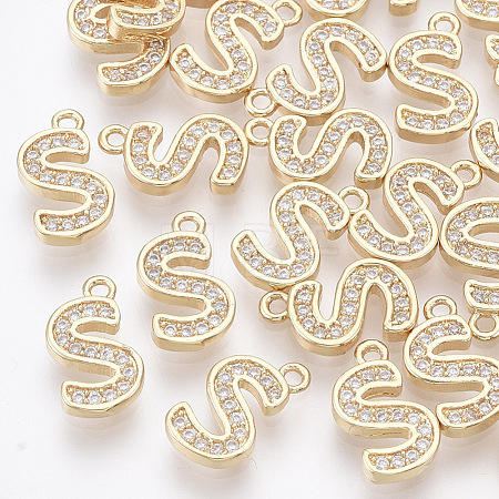 Brass Cubic Zirconia Charms KK-S348-330S-1
