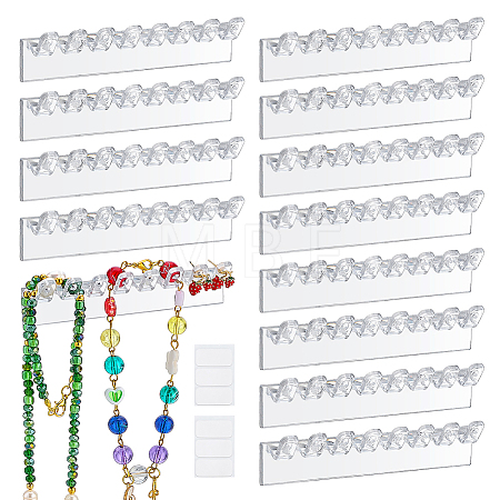 4 Sets Plastic Necklace and Bracelet Wall Mount Storage Hook AJEW-PH0008-97-1
