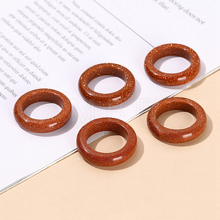 Synthetic Goldstone Plain Band Finger Rings LS-PW-WG26698-07-1