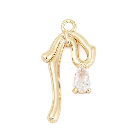 Brass Micro Pave Cubic Zirconia Pendants ZIRC-P122-05C-G01-1