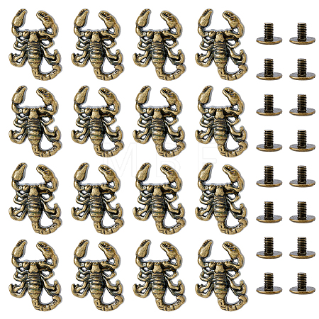 16Bags Scorpion Alloy with Iron Decorative Rivets BUTT-FH0001-035B-1