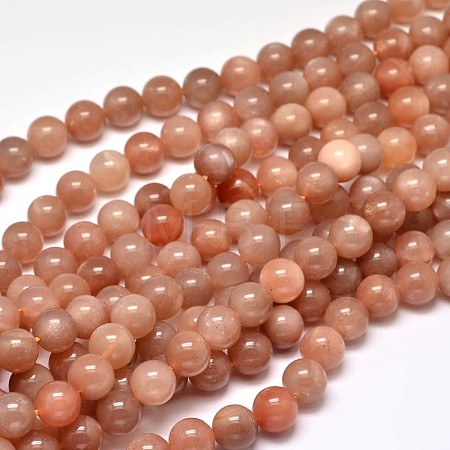 Natural Sunstone Round Bead Strands G-F266-11-10mm-1