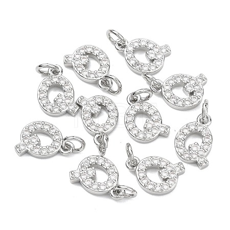 SHEGRACE Brass Micro Pave Clear Cubic Zirconia Pendants XGRQ29210-394P-Q-1