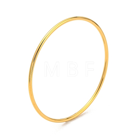 Ion Plating(IP) 304 Stainless Steel Simple Plain Bangle for Women High Polished BJEW-F461-01C-G-1