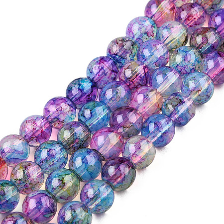 Baking Paint Glass Beads Strands X-DGLA-Q023-6mm-DB57-1