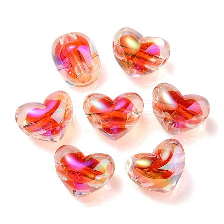 Two Tone UV Plating Transparent Acrylic European Beads OACR-F004-06C-1
