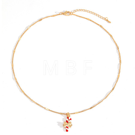 Christmas Zinc Alloy Enamel Pendant Necklaces FS-WG170EE-10-1