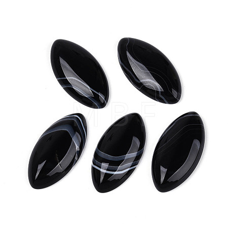 Natural Black Agate(Dyed & Heated) Cabochons G-T144-78A-1