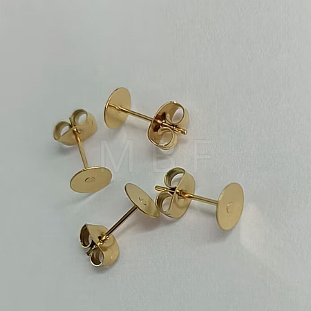 Ion Plating(IP) 304 Stainless Steel Stud Earring Findings STAS-H436-24G-6mm-1
