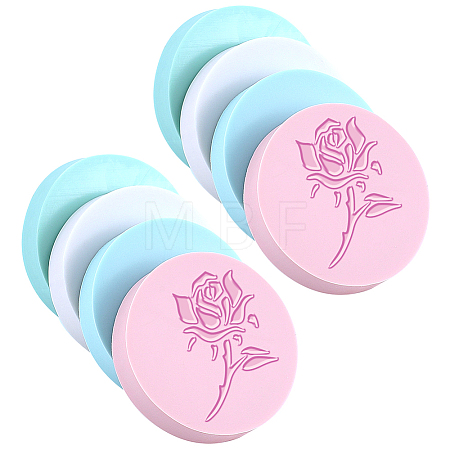 8Pcs 4 Colors Rubber Stamps AJEW-CP0008-31-1