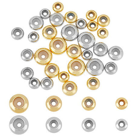 40Pcs 8 Style Brass Beads KK-FH0006-48-1