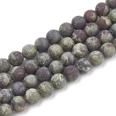 Natural Dragon Blood Stone Beads Strands G-T106-143-1