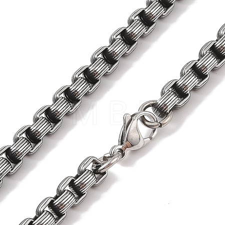 304 Stainless Steel Box Chain Necklaces NJEW-K378-17C-AS-1