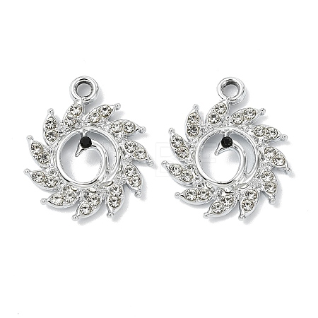 Animal Theme UV Plating Alloy Crystal Rhinestone Pendants ALRI-T012-07H-P-1