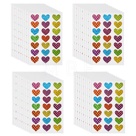 Heart Plastic Stickers DIY-TADJ0002-006A-1