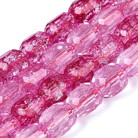Transparent Crackle Glass Beads Strands GLAA-Q108-04A-09-1