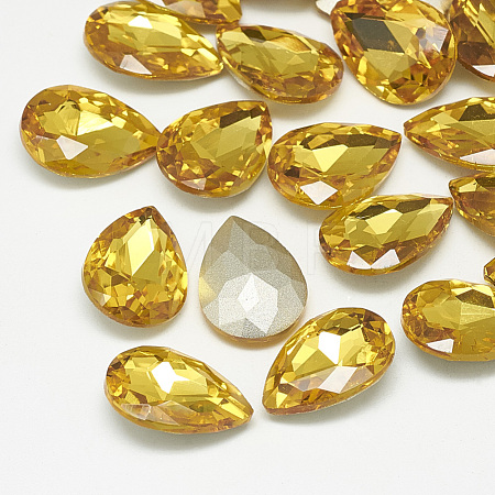 Pointed Back Glass Rhinestone Cabochons RGLA-T081-6x8mm-22-1