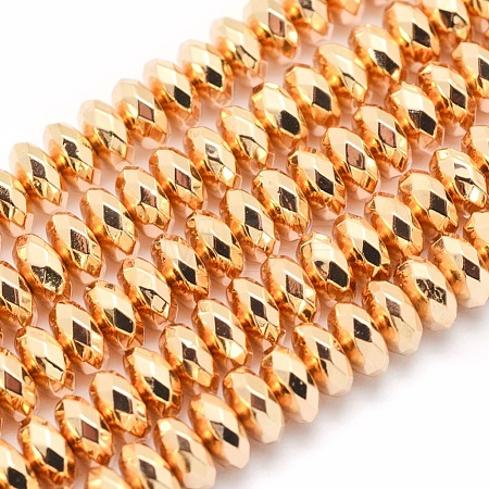 Electroplate Non-magnetic Synthetic Hematite Beads Strands G-L485-06D-LG-1