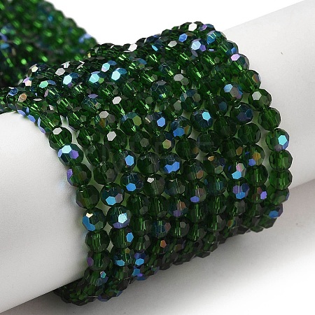 Electroplate Transparent Glass Beads Strands EGLA-A035-T4mm-L10-1