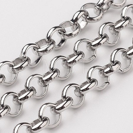 Non-Tarnish 3.28 Feet 304 Stainless Steel Rolo Chains X-CHS-L015-52-1
