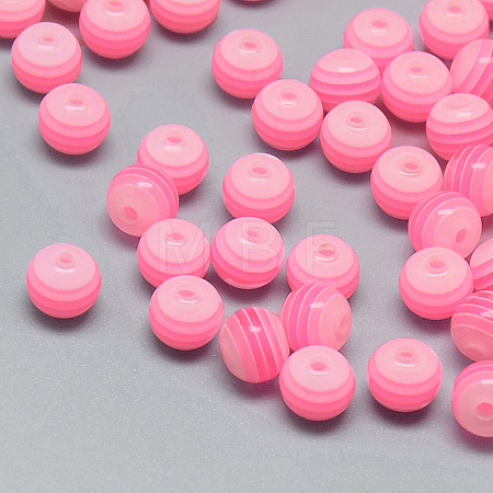 Transparent Stripe Resin Beads LS-RESI-S345-6mm-01-1