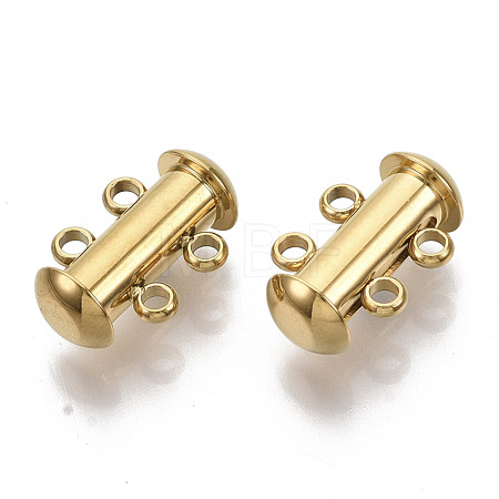 201 Stainless Steel Slide Lock Clasps X-STAS-S079-157G-1