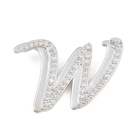 Brass Micro Pave Clear Cubic Zirconia Pendants CU-CBA8481-01P-W-1