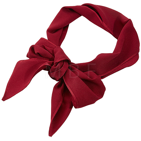Solid Color Polyester Silk Scarf for Women Girls AJEW-WH20019-164D-1