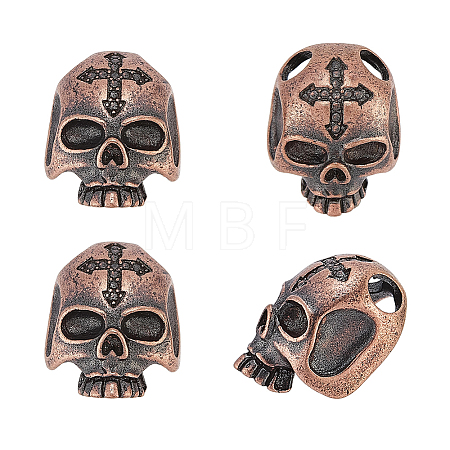 4Pcs Brass European Beads KK-OC0001-79R-1