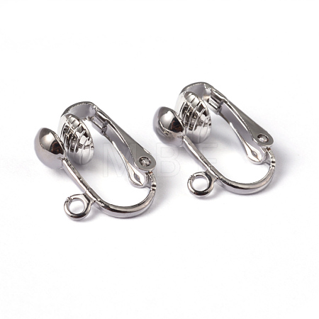 Iron Clip-on Earring Findings for Non-Pierced Ears X-EC141-NF-1