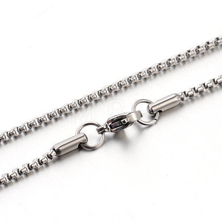 Tarnish Resistant 304 Stainless Steel Box Chain Necklaces STAS-M174-002-1