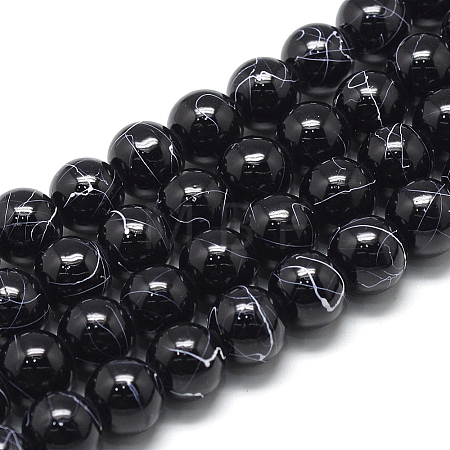 Drawbench Glass Beads Strands DGLA-S115-6mm-L16-1