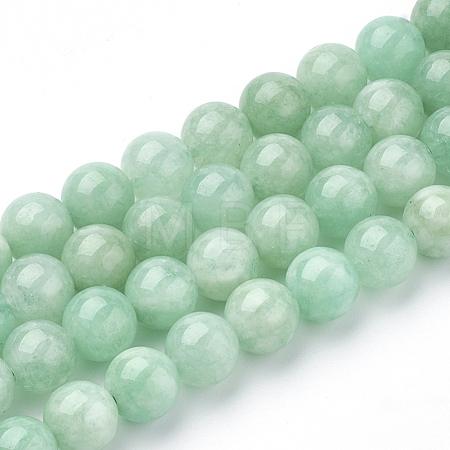 Natural Myanmar Jade/Burmese Jade Beads Strands X-G-T064-22-6mm-1