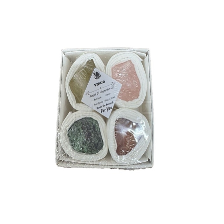4Pcs 12 Zodiac Signs Series Natural Mixed Gemstone Decorations DJEW-B016-06-1
